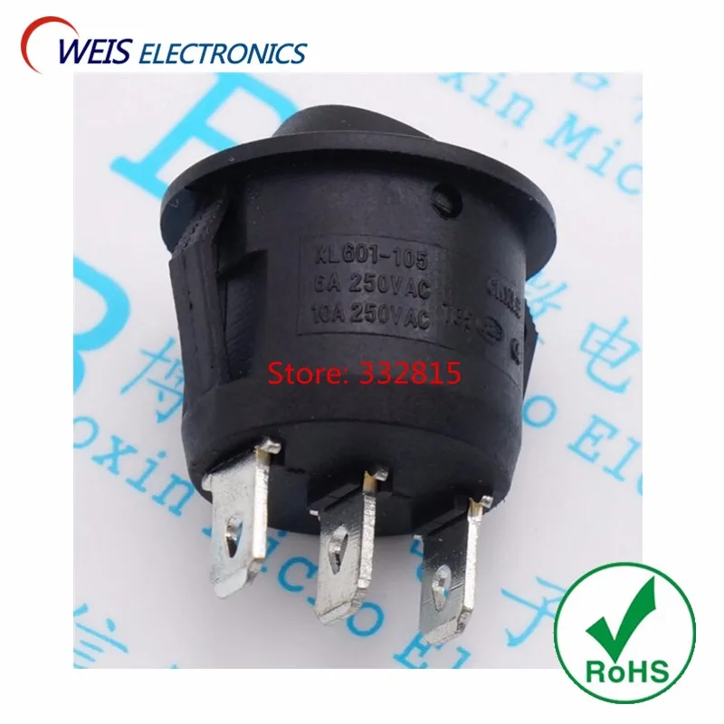 Gratuito de d. - o Botão Xl601-105 o Envio Interruptor Kcd1-201 20mm 6a250v 3-pin 2 Posição i Interruptores Redondos 100 Pcs Kcd1 201 4 button switch 100pcs