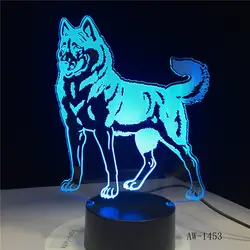 GX1453 стоящая собака 7 цветов лампа 3d Визуальный светодиодный ночные светильники для детей Touch Usb Таблица Lampara лампе сна ночник