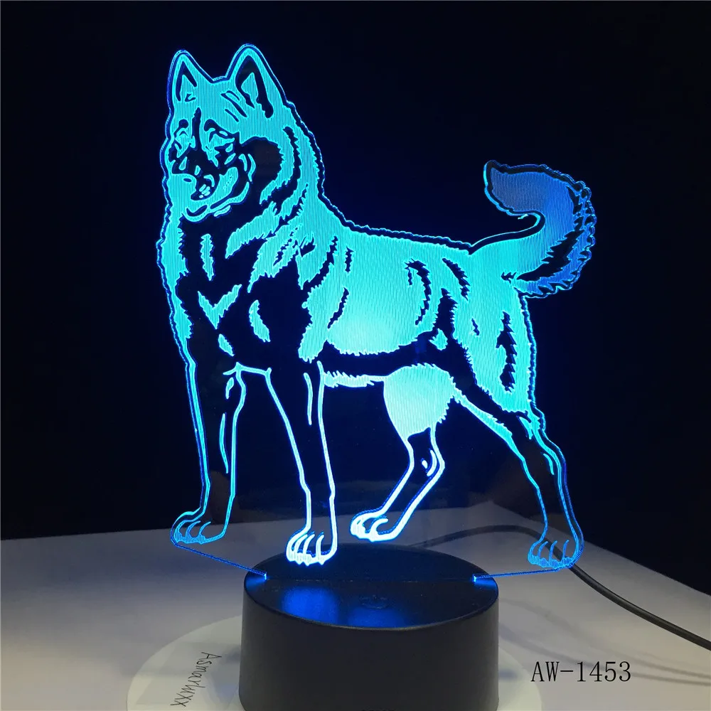 

GX1453 Standing Dog 7 Color Lamp 3d Visual Led Night Lights For Kids Touch Usb Table Lampara Lampe Baby Sleeping Nightlight