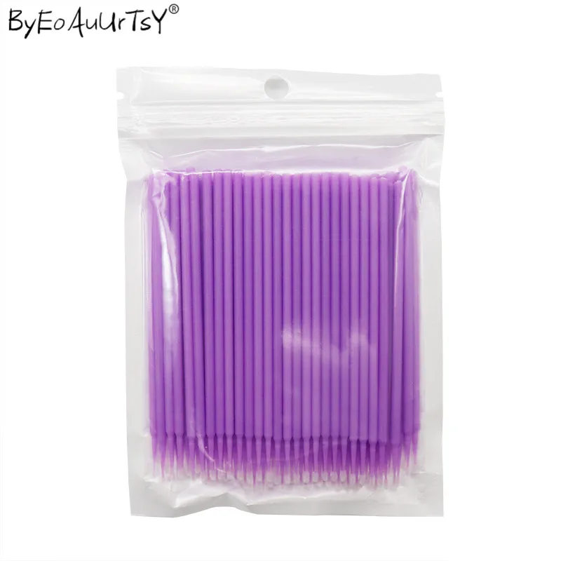300 шт./упак. одноразовые кисти для макияжа лица удаление ресниц инструменты, щетка микрощетки наращивания ресниц Инструменты - Handle Color: Light Purple