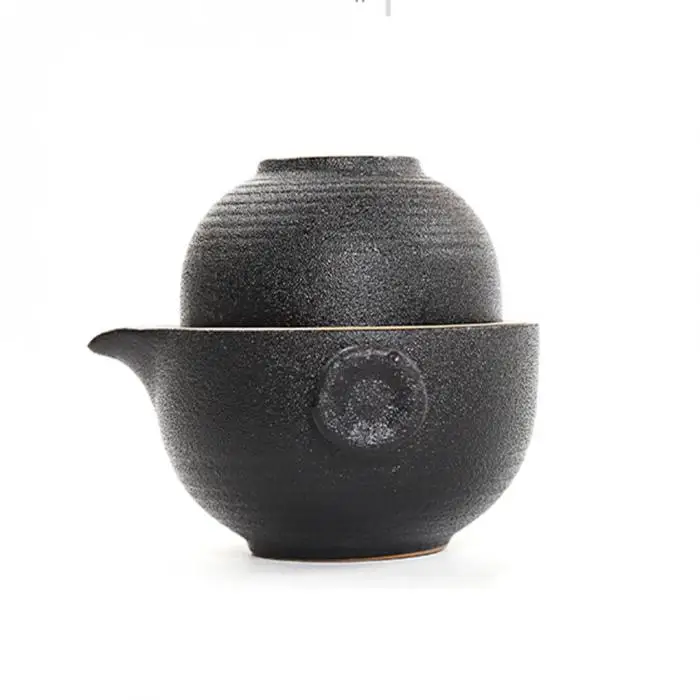 Горячий все в одном набор керамических чайников для путешествий с двумя чашками и портативной сумкой для хранения LSK99