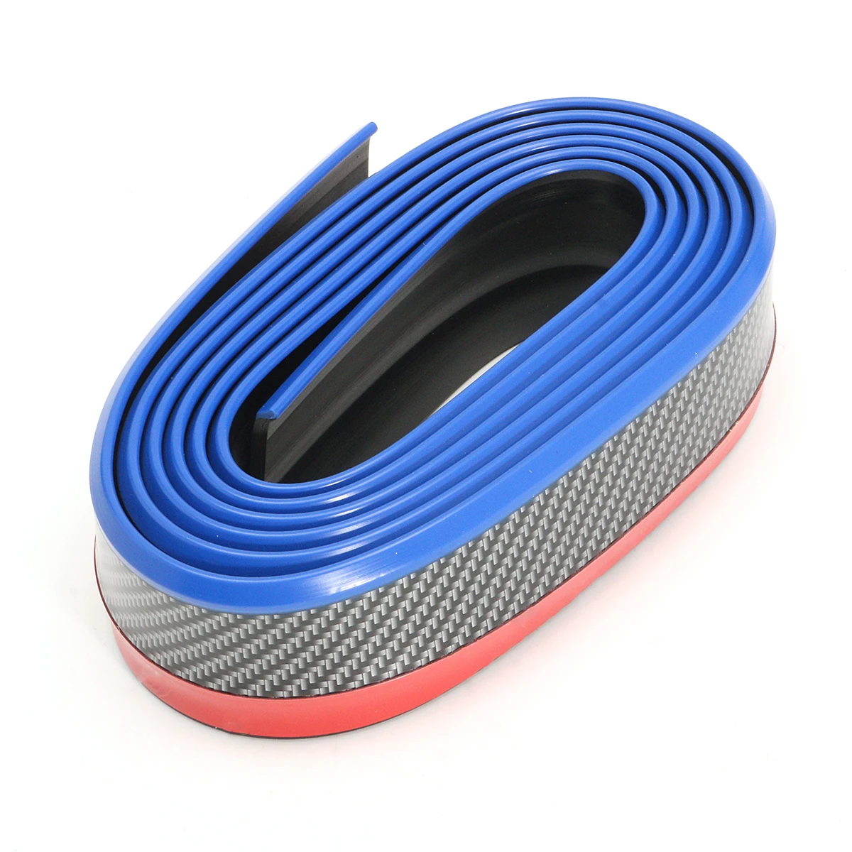 Универсальный 2,5 м автомобильный передний бампер для губ разветвитель подбородок спойлер юбка резиновый протектор комплект кузова из углеродного волокна синий/красный/золотой - Цвет: Синий