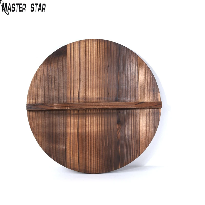 

Mater Star Traditional Wooden Drop Lid 30-42cm Wok Cover Large Carbonized Wood Cover Jar Cookware Parts Kitchen Utensil