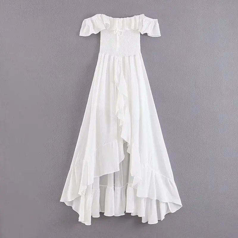 

SDP75-9201 European and American Fashion Collar Lotus Edge Dress