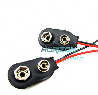 

10PCS 9V PP3 9Volt battery snap on clip connector I Type Holder 10CM Lead Wire