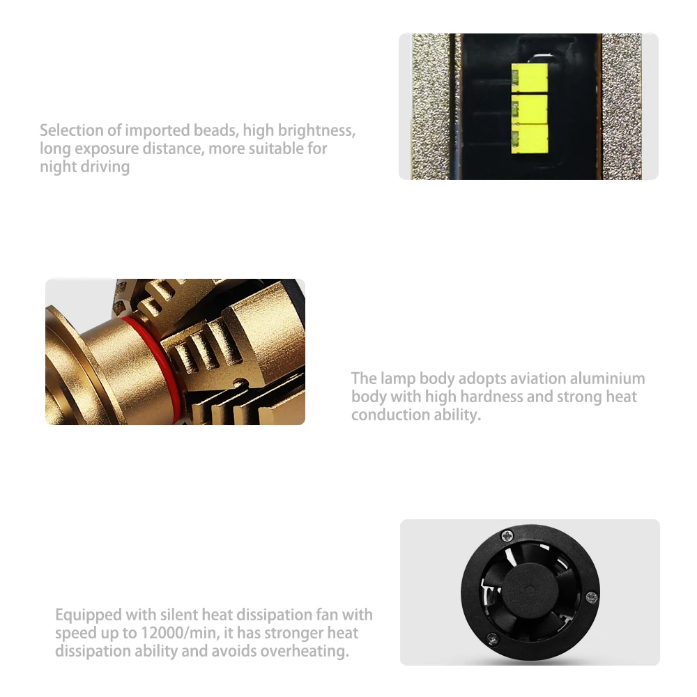 LSlight LED Phare H7 H4 H11 H1 9005 HB2 HB3 H8 H9 Светодиодная лампа для автомобильных фар 6000K 9600LM 72W 12V