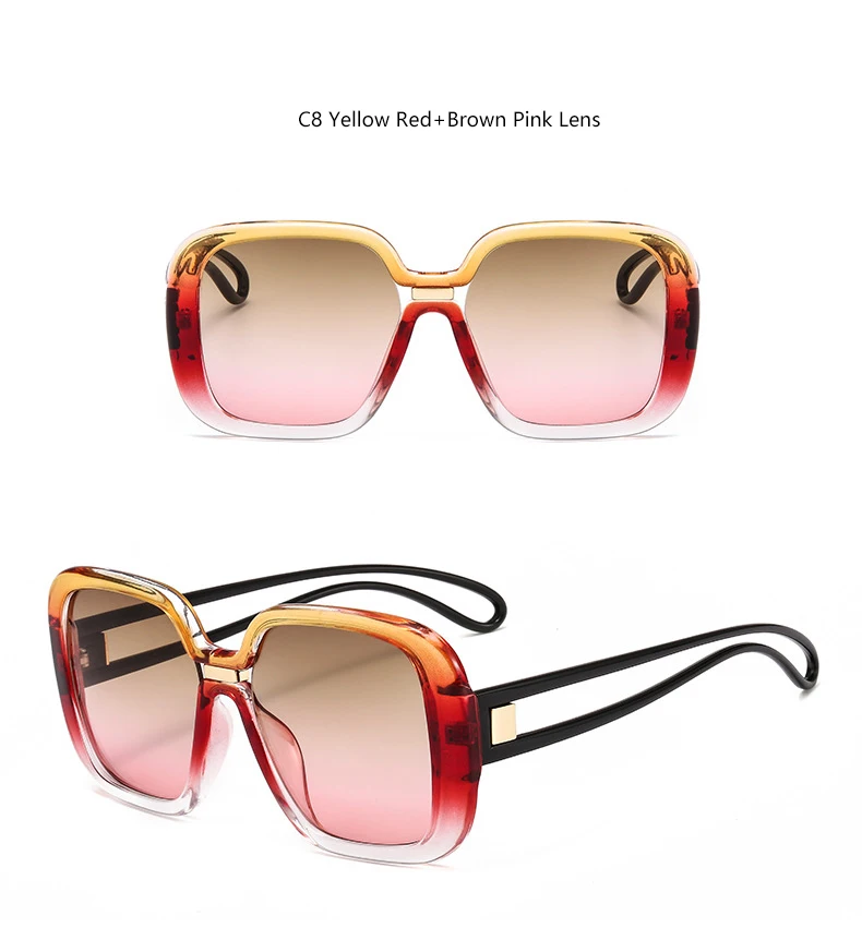 Негабаритные Квадратные Солнцезащитные очки дизайнерские бренды люксовые женские большие рамки прозрачные Солнцезащитные очки женские полые ножки оттенки мужские UV400