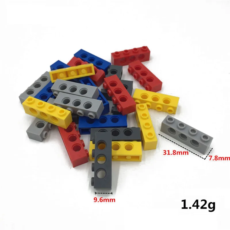 500g/Lot Technic Bricks 1x1,1x2,1x4,1x6,1x8,1x10,1x12,1x14,1x16 with 1-15 Holes Compatible with legoes Technic MOC Parts Toys