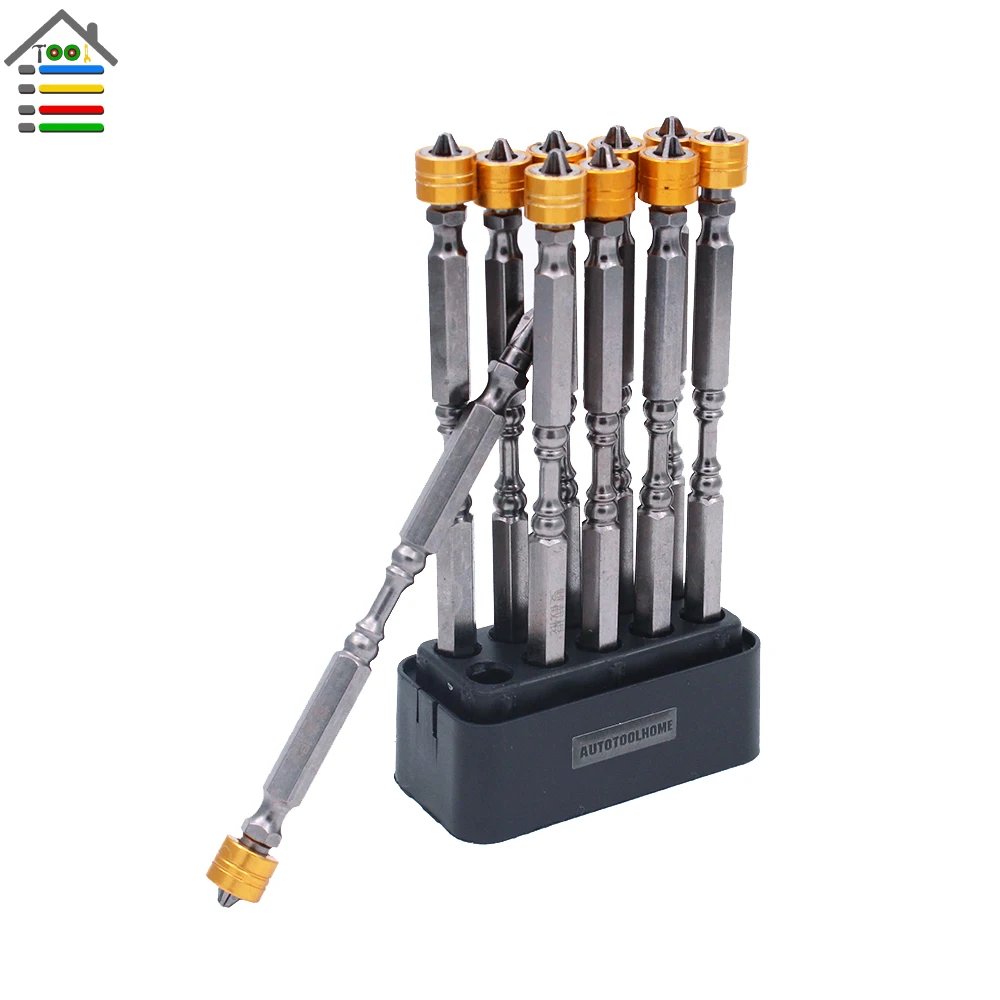

10pcs Precision Longer Screwdriver Bit Set 110mm PH2 Magnetic Phillips Extended Double Head Fits Impact Screw Driver Power Tool