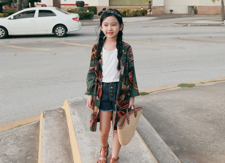 fashion 2018 print loose jacket for baby girls 11 12 14 years clothing infant big girls cotton belt light coats clothes for teenagers tops clothing  (11)