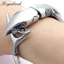 Regalrock 316 Титан Нержавеющая сталь океан Ювелирные изделия Челюсти белый браслет «Акула»