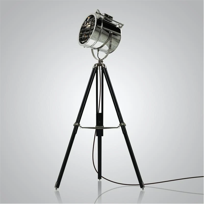 Flash Deal BDBQBL Nordic American Creative Studio Retro Industrial Bar Floor Lights E27 Tripod Searchlight Additional Net LED Floor Lamp 4