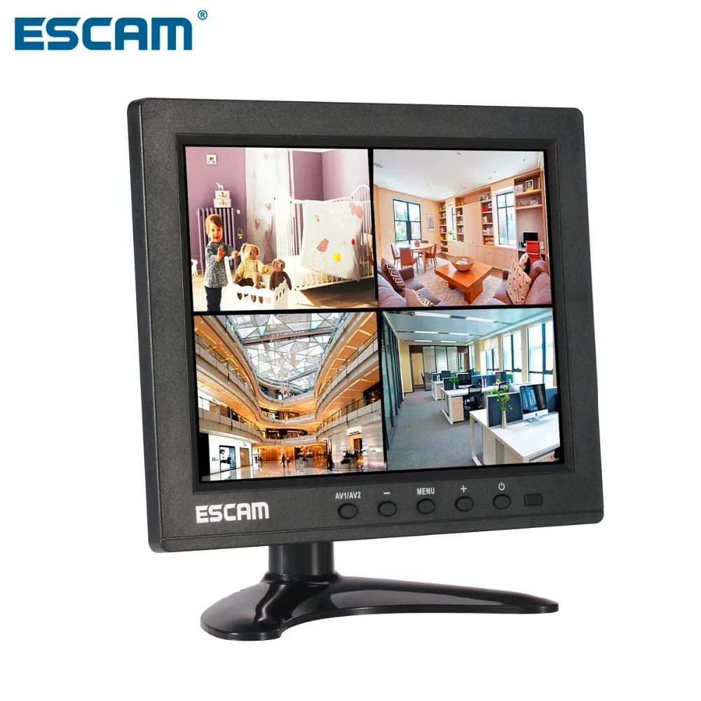 ESCAM T08 8 дюймов TFT lcd 1024x768 монитор с VGA HDMI AV BNC USB для ПК CCTV камеры безопасности