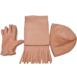 3 шт. шляпа флисовые перчатки Шапочка Зимний шарф для женщин теплые подарки комплект твердые