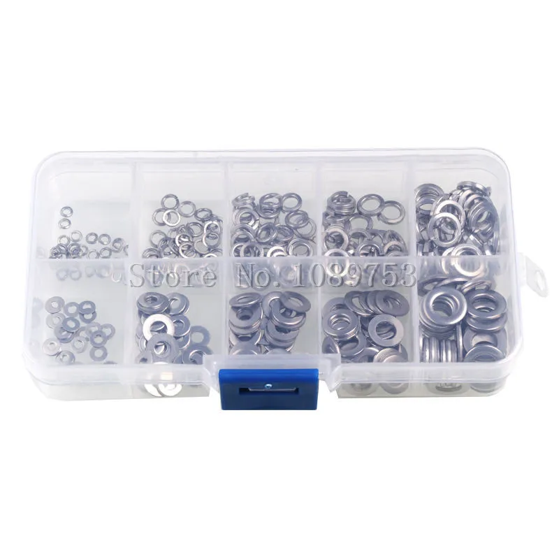 300PCS 2mm 3mm 4mm 5mm 6mm Assorted Stainless Steel Flat Spring Lock