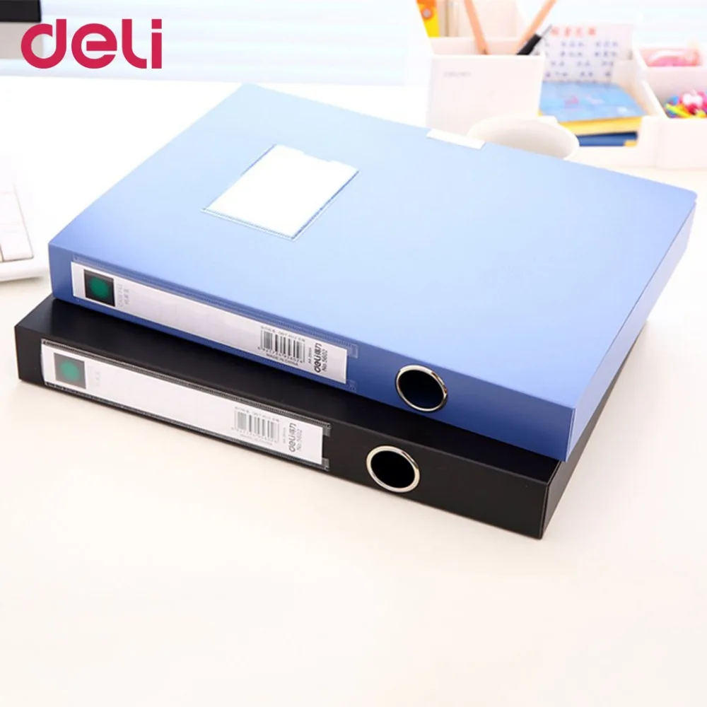 

Deli 5602 Document Box With 2"Adhesive Buckle Practical Office Supplies Plastic File Box Information Box Also For School