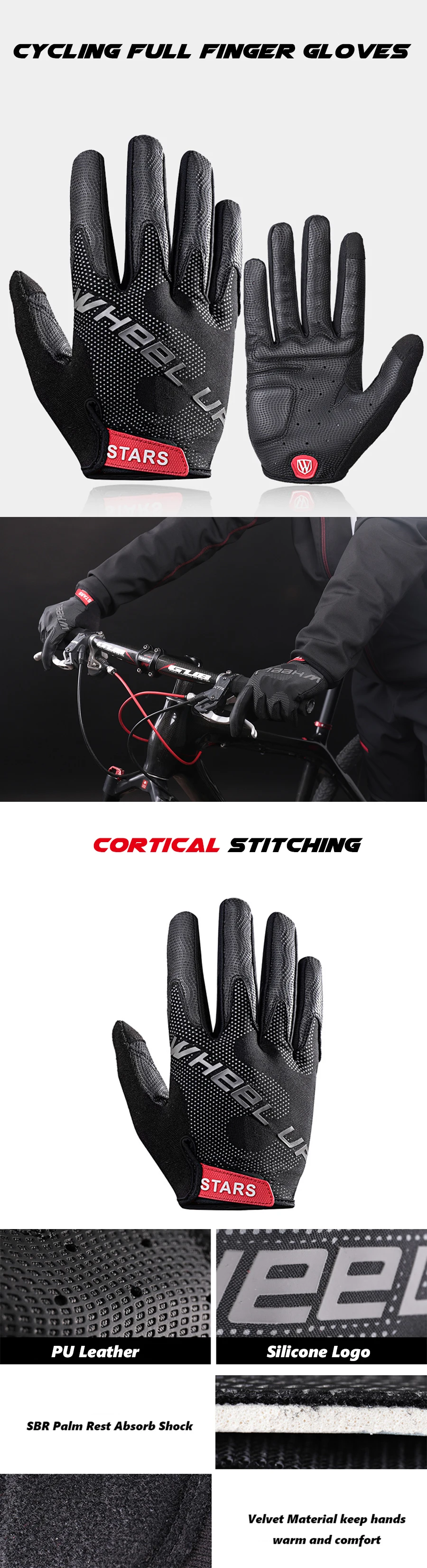Велосипедные перчатки на полный палец, противоскользящие, лайкра, велосипедные перчатки, сенсорный экран, MTB, шоссейные, велосипедные перчатки, спортивные ударостойкие перчатки