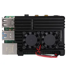 Raspberry Pi CNC чехол из алюминиевого сплава корпус охлаждающий вентилятор теплоотвод для Raspberry Pi 4 Модель B 3B 3B
