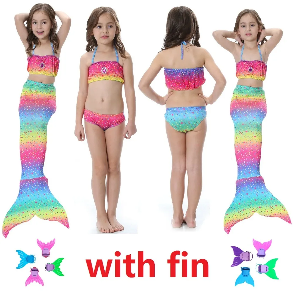 

Bikinis Set Swimmable Children Mermaid Tails With Monofin Fin Girls Kids Swimsuit Mermaid Tail Costume for Girl Swimming