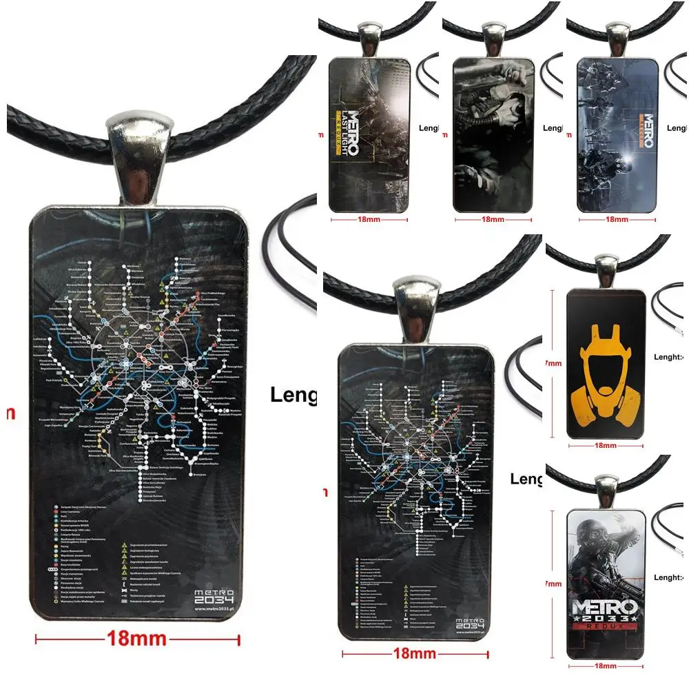 

Metro 2033 Metro Last Light For Women Fashion Jewelry Design Fashion Vintage Glass Women Rectangle Necklace Pendants