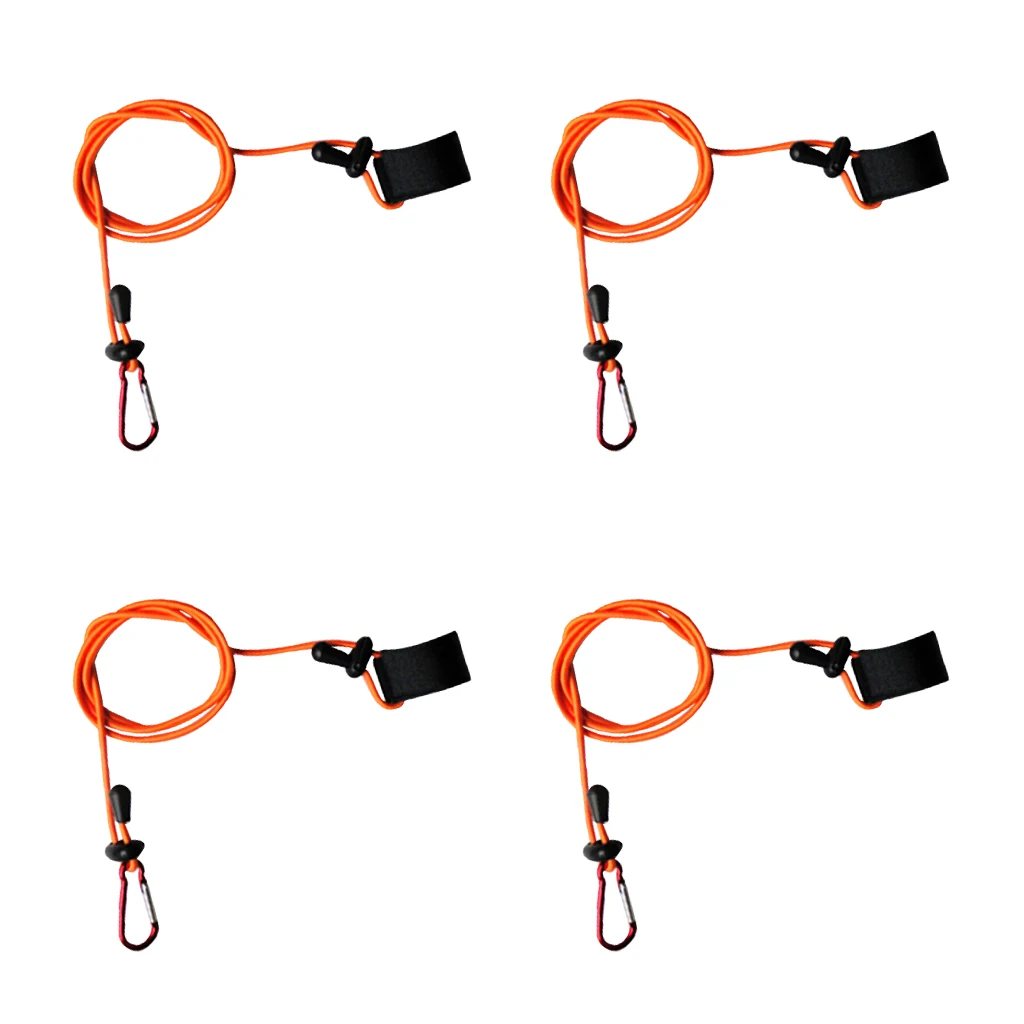 4 Pieces Universal Adjustable Kayak Canoe Paddle Leash Safety Fishing Rod Leash Rowing Boats Coiled Lanyard Cord Tie Rope