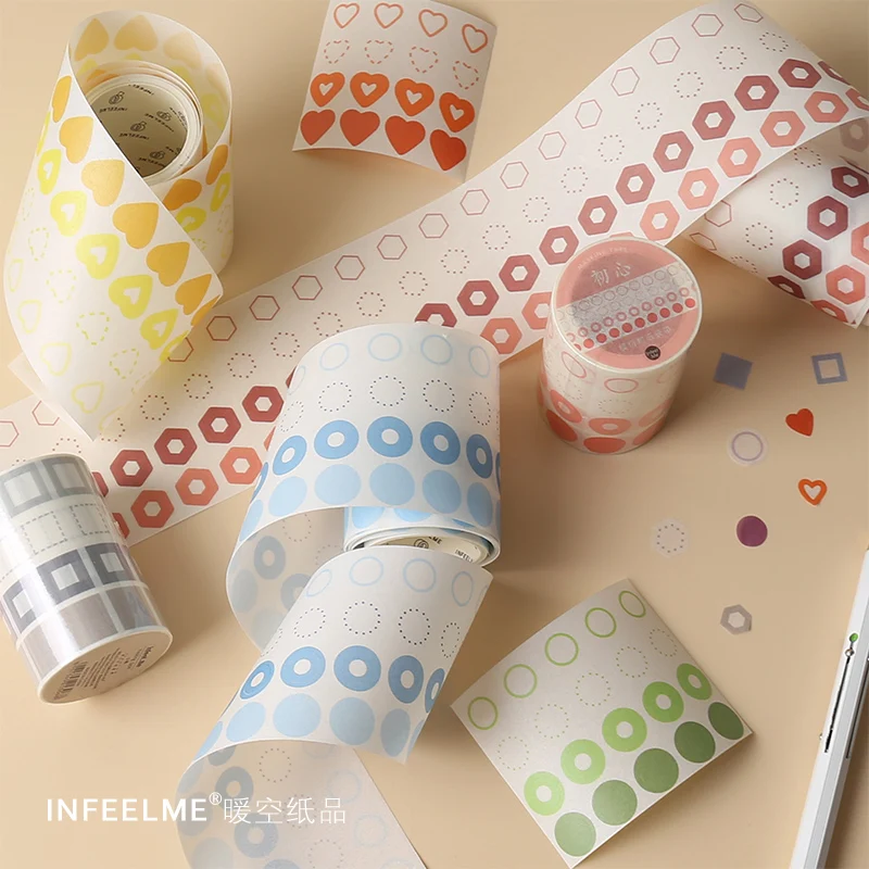 

Fresh 6cm*3m dot/squares/geometric pattern/clock in ecoration washi tape DIY planner scrapbooking masking tape escolar