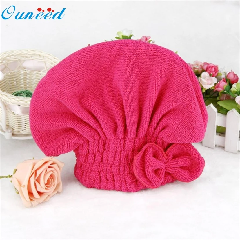 

lovely 1PCS Home Textile Microfiber Solid Hair Turban Quickly Dry Hair Hat Wrapped Towel Bath 5 Colors Available