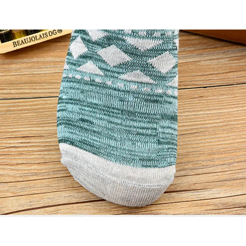 Men's Short Socks Stripe Retro Ethnic Style Male Ship Socks Low Cut Ankle Socks Cotton Breathable Comfortable Sports Socks Summer (8)