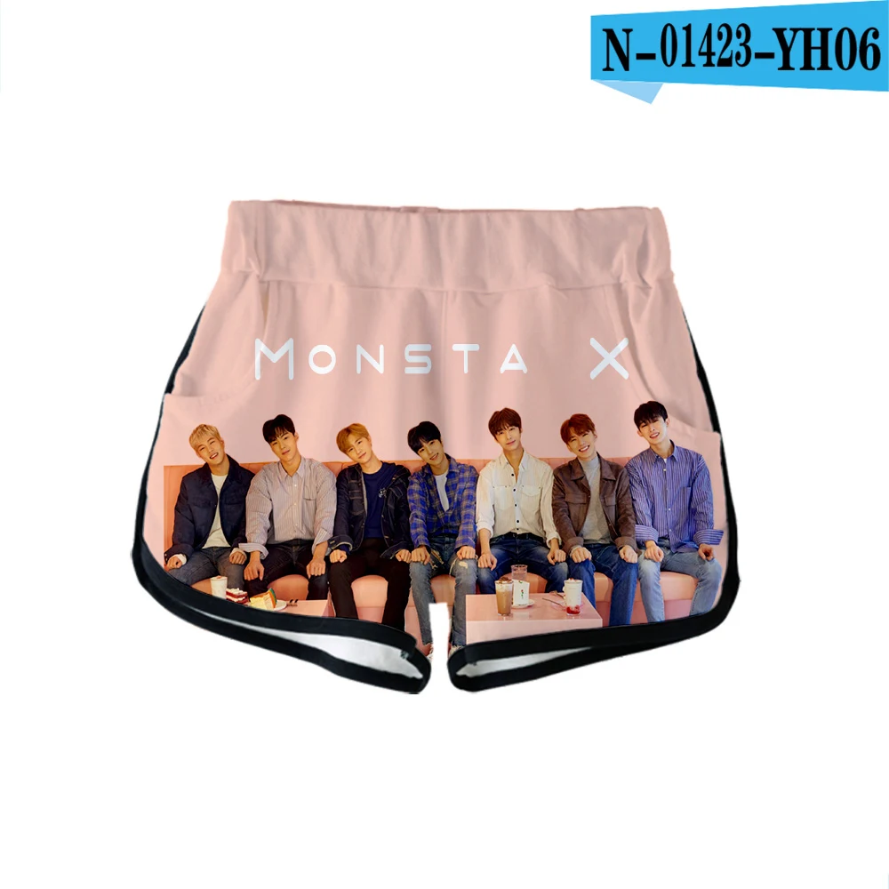 VAGROVSY Kpop Monsta X 3D шорты женская модная одежда для поклонников шорты горячая Распродажа шорты с эластичной резинкой на талии для девочек лето - Цвет: 9