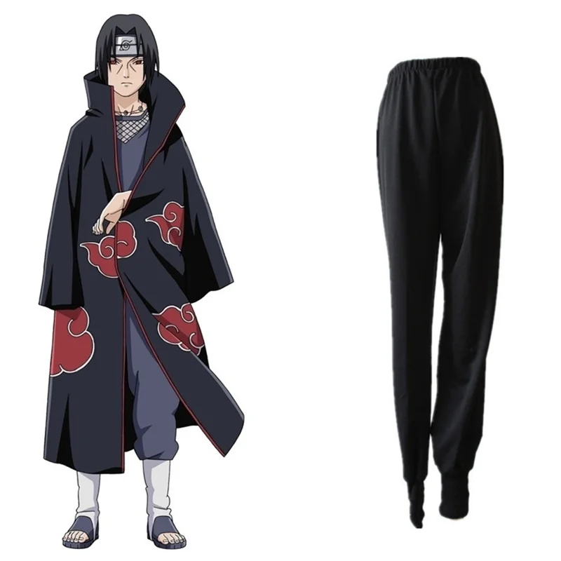 나루토 의상 아카츠키 바지 uchiha itachi 바지 코스프레 일반 바지 일본 애니메이션 코스프레 할로윈 의상naruto