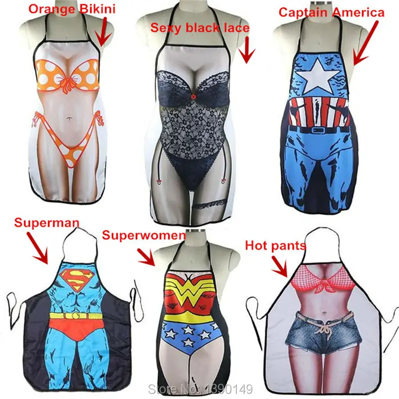 Cooking Apron Funny Novelty BBQ Party Apron Naked Men Women Sexy Rude Cheeky Kitchen Cooking Apron (2)_