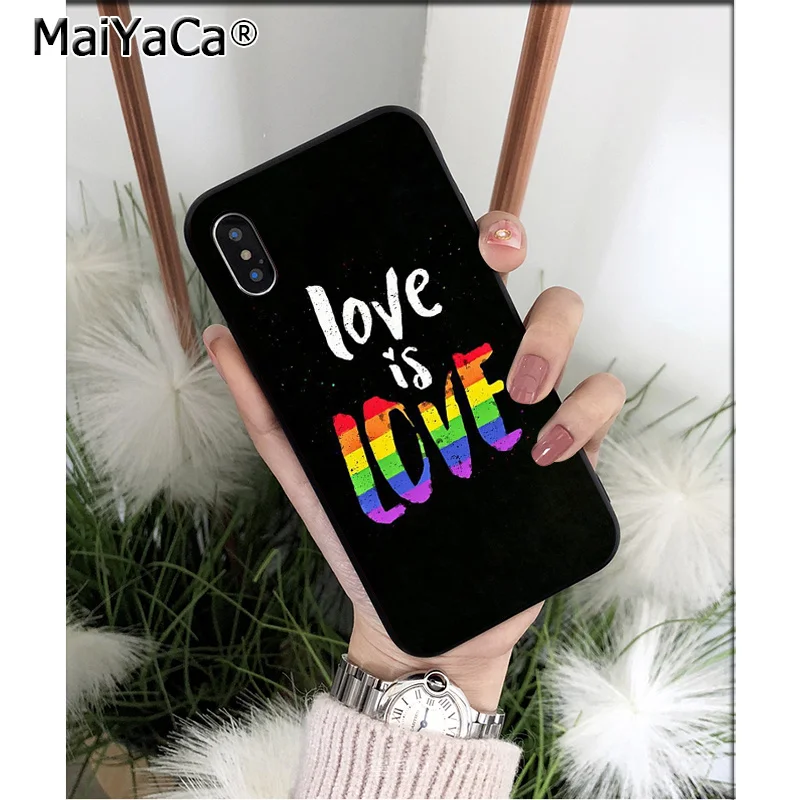 MaiYaCa LGBT Радужный ТПУ мягкий черный чехол для телефона чехол для Apple iPhone 8 7 6 6S Plus X XS MAX 5 5S SE XR чехол