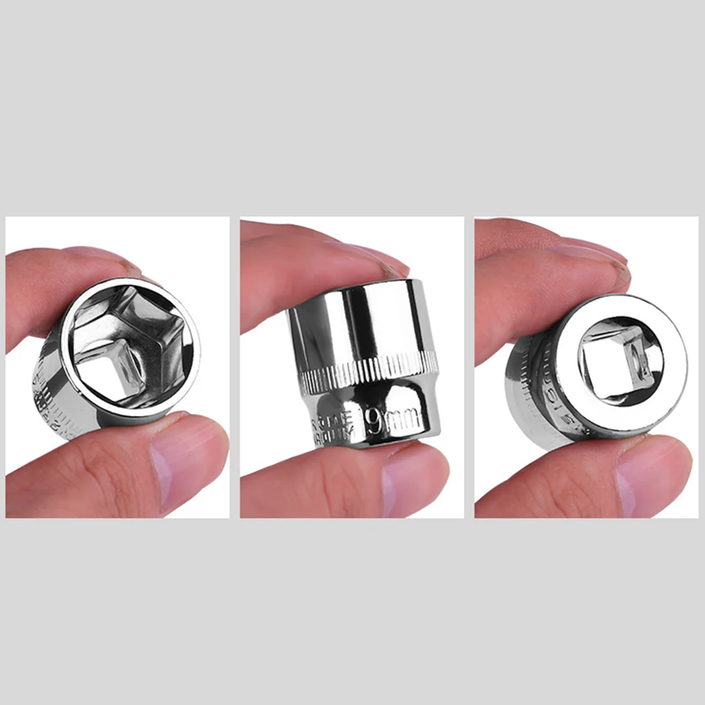 Medium Hexagon Wrench Socket Set 3/8 (10MM) inch socket Adapter 6MM-22MM shock heads