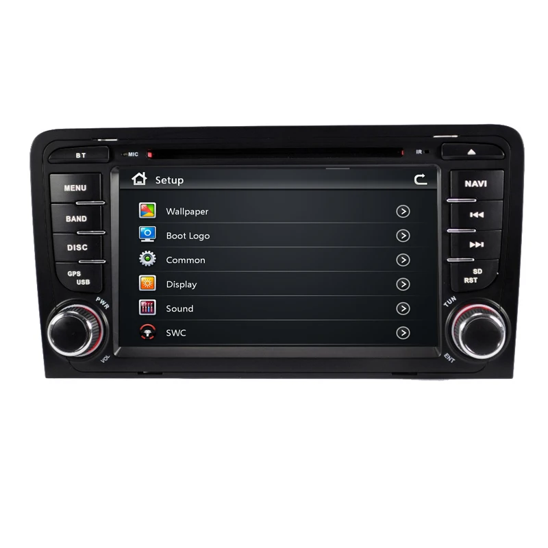 Cheap Aycetry! 2 din Head unit Car multmedia DVD player GPS navigation autoradio For Audi A3 S3 car PC Radio stereo Steering wheel BT 13