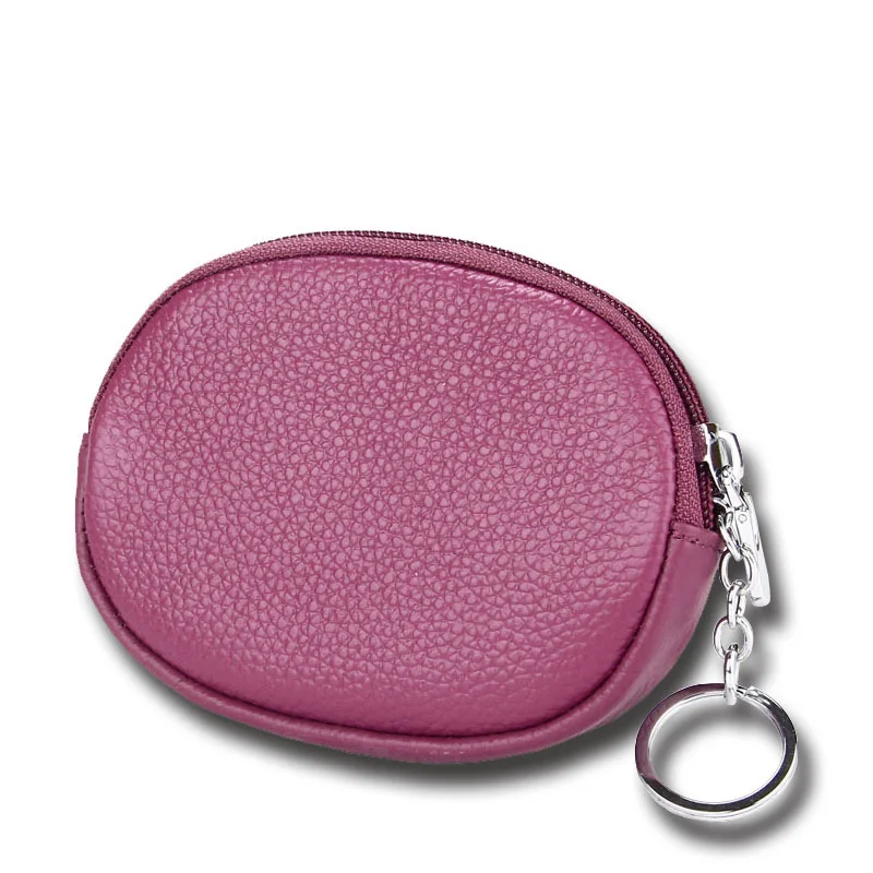 Klsyanyo Женский мини-кошелек из натуральной кожи с отделением для монет Женская модная круглая маленькая сумочка для косметики - Цвет: Purple