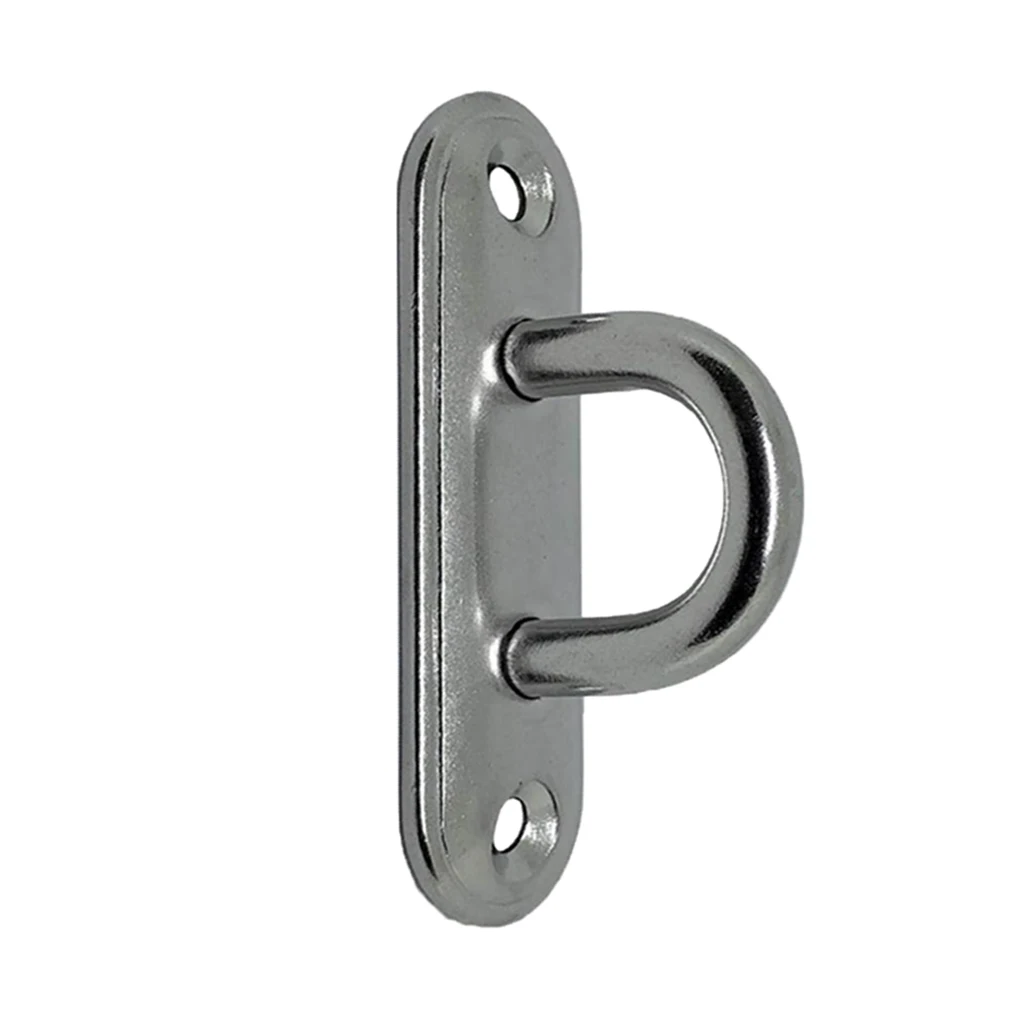 1 Pcs 4.5mm 304 Stainless Steel Oblong Pad Eye Plate Boat Staple Hook Loop For Yachts/Boats /Hammock Chairs/Wood Ceiling
