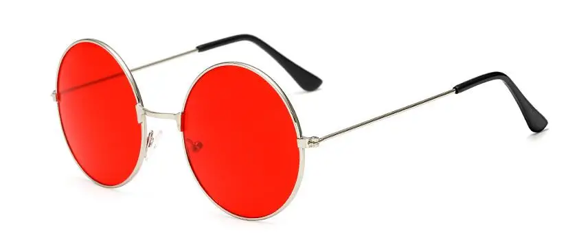 Металлические круглые солнцезащитные очки для мужчин и женщин, индивидуальные черные большие красные солнцезащитные очки, зеркальные солнцезащитные очки для женщин и мужчин s UV400 - Цвет линз: Sred