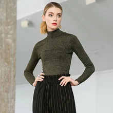 High elastic knit turtleneck slim pullovers sweater 2018 new long sleeve women autumn sweater