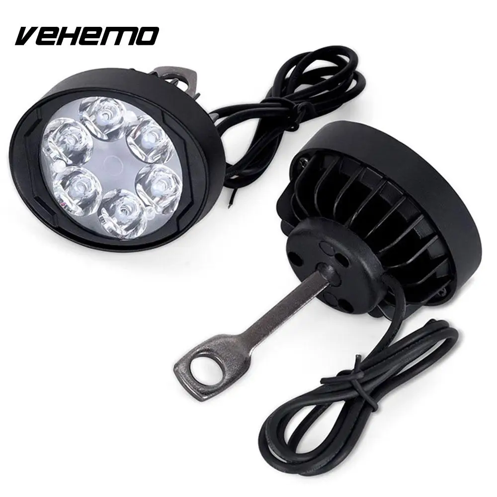 Vehemo 2 шт. 6LED вспомогательные мотоциклетные фары передние мотоциклетные Противотуманные фары универсальные аксессуары рабочие фары