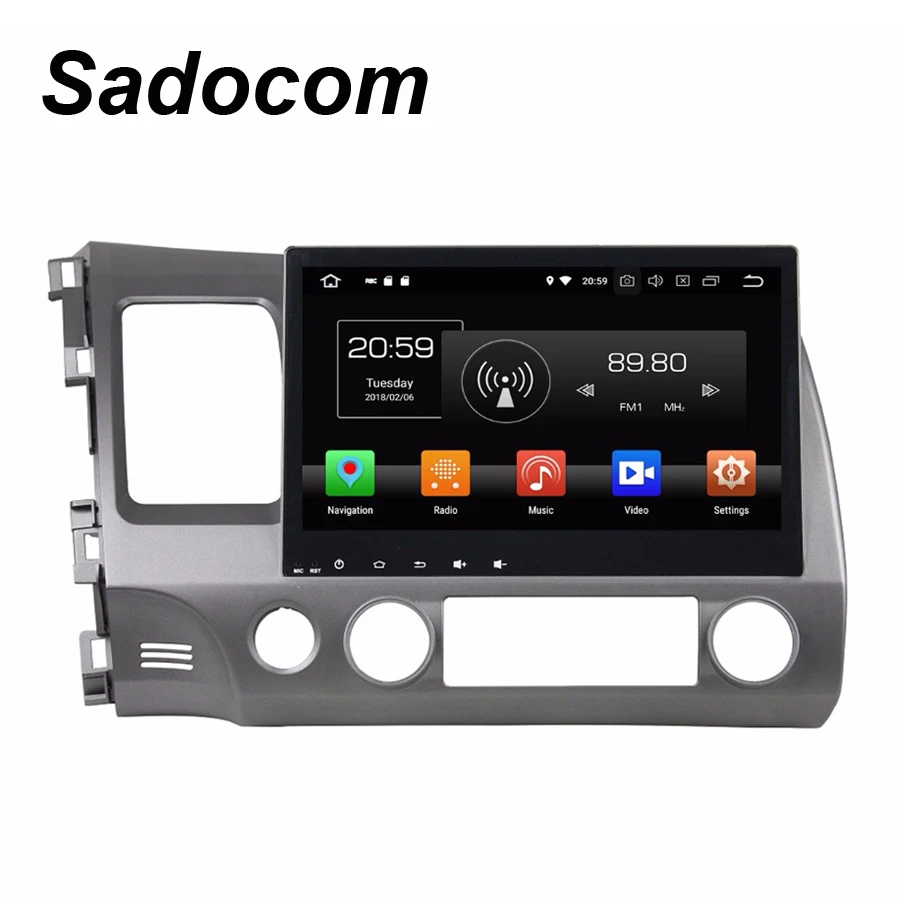 Cheap 2 din 10.1" HD Android 8.0 For Honda CIVIC 2006-2011 4GB RAM 8 Core 32G ROM Car DVD Player GPS Glonass map RDS Radio wifi BT 4.0 3