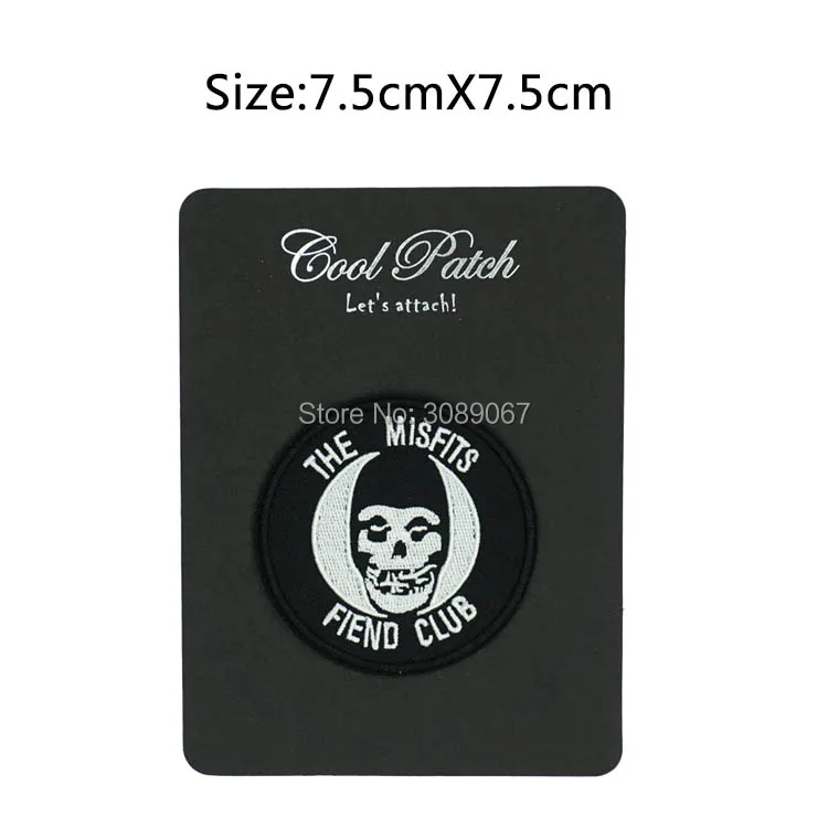

3" The Misfits Fiend Club Danzig Horror Iron On/Sew On Patch Tshirt TRANSFER MOTIF APPLIQUE Rock Punk Badge Halloween