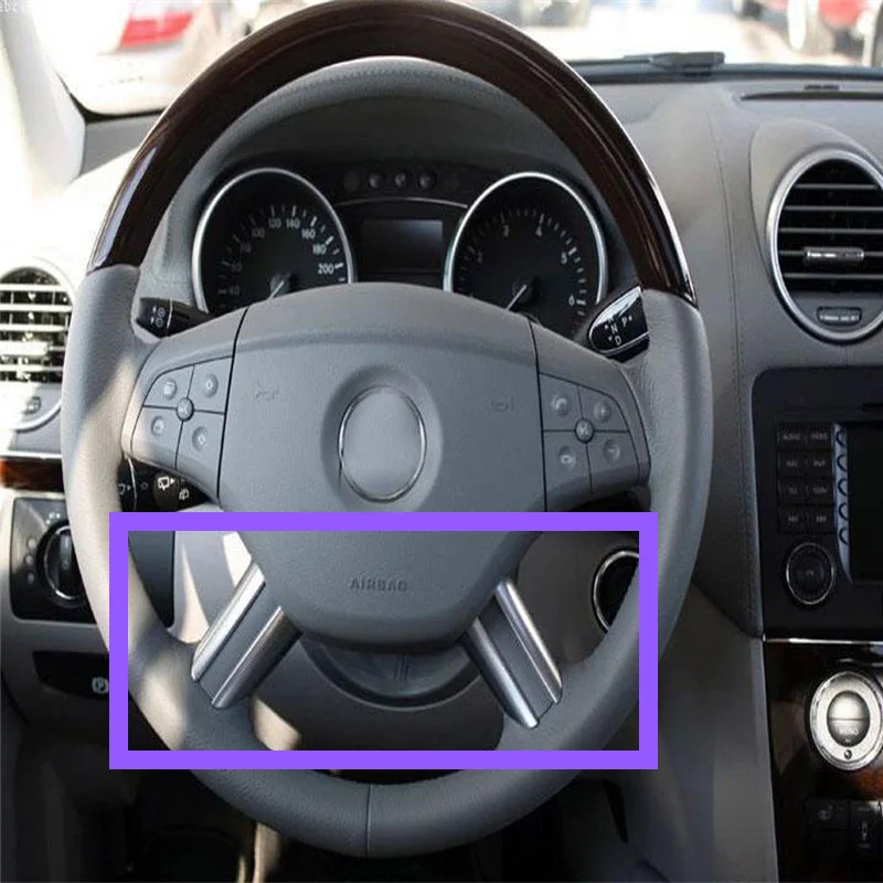 Хромированный чехол на руль для Mercedes ML350 ML450 GL350 GL450 R320 R350 W164 W251|Лепнина интерьера| |