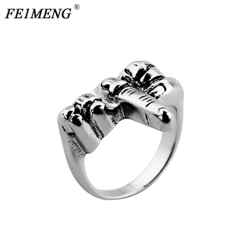 

Hip Hop Gothic Punk Middle Finger Ring Retro Silvery Unique Style Biker Ring For Men Fashion Jewelry Cool Anel Accessories