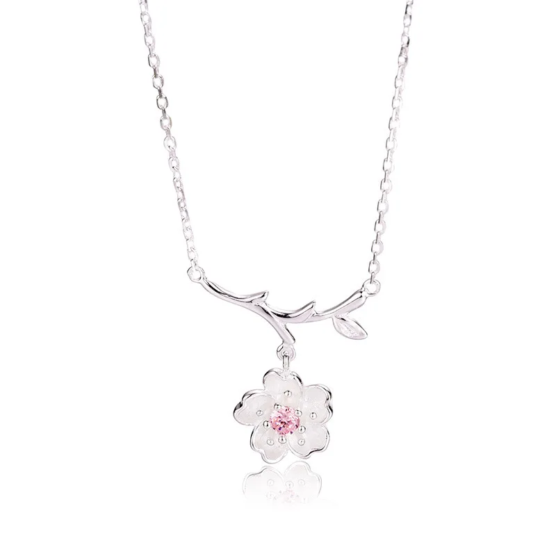 

REETI Korean 925 Sterling Silver Jewelry flower Choker Necklaces for Women Wedding Girls Statement Jewelry kolye
