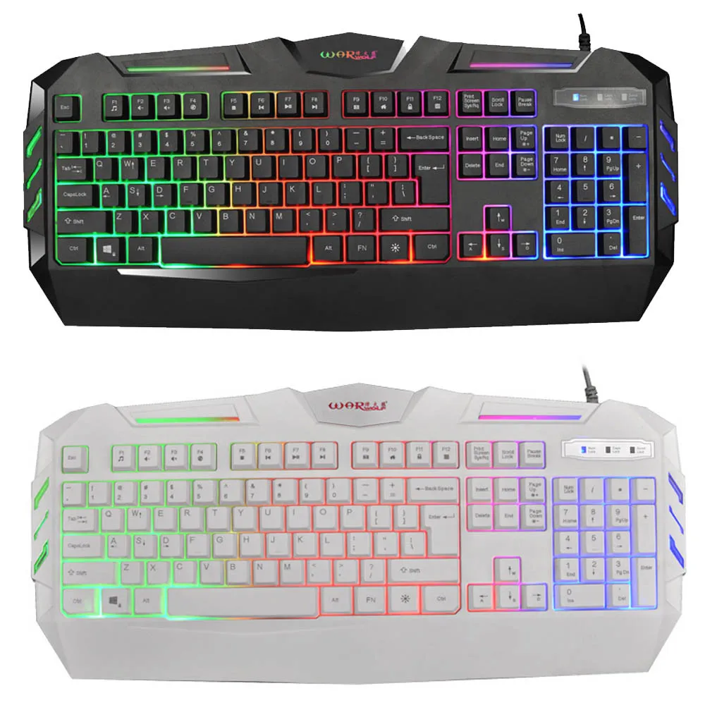 Carprie K3 USB проводной с подсветкой красочные led Подсветка мультимедийный ПК Gaming Keyboard груза падения