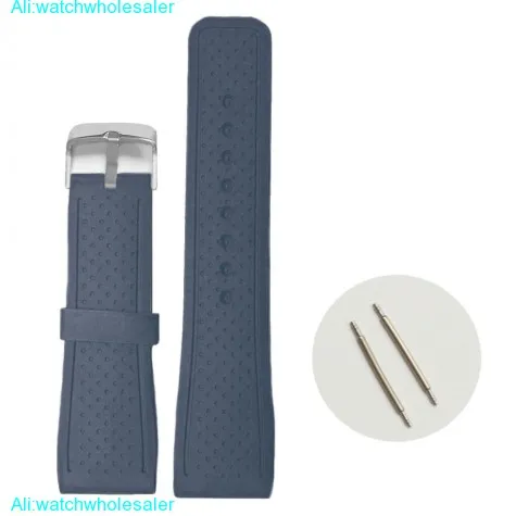 24mm Dark Blue Color Silicone Jelly Rubber Unisex Watch Band Straps WB1078E24JB