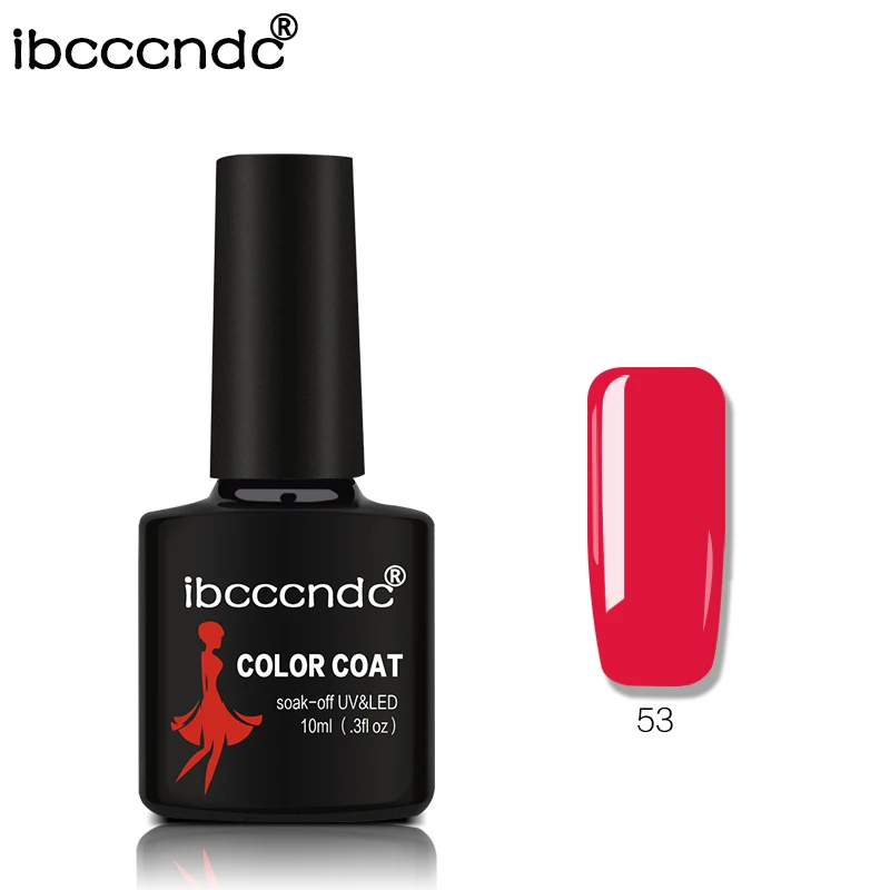 IBCCCNDC 10 мл базовое верхнее покрытие УФ-гель для ногтей красочный замачиваемый длинный долгосрочная основа лак Полупостоянный гель лак - Цвет: 53