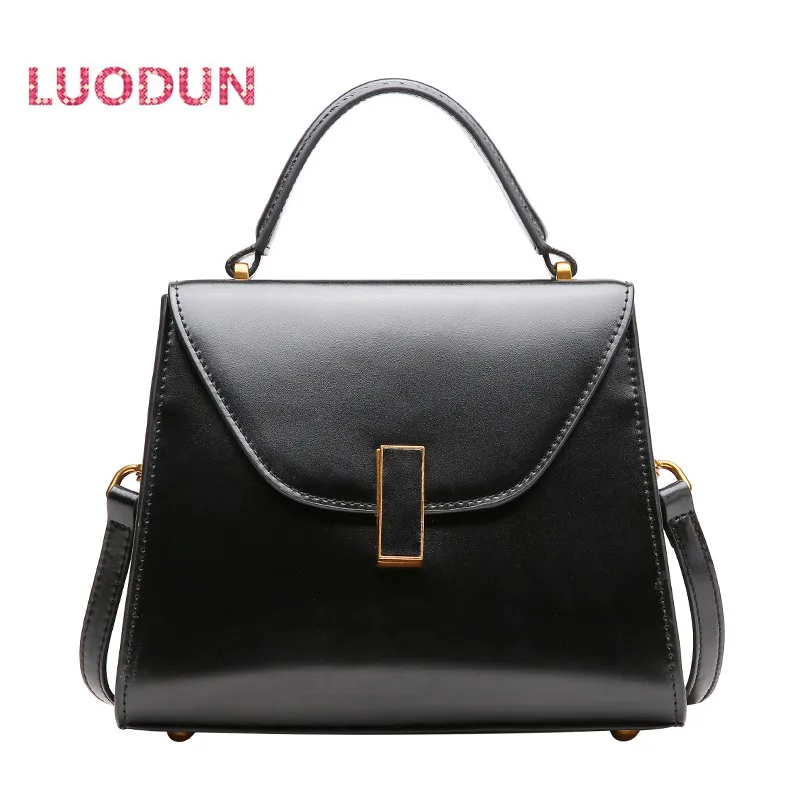 

LUODUN Spring and summer leather handbags shoulder messenger bag handbag female new retro simple wild bag