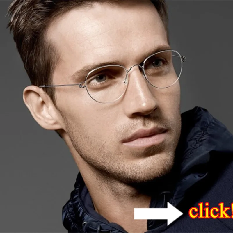 Round with a little oval Rim Screwless hinge glasses frames men design