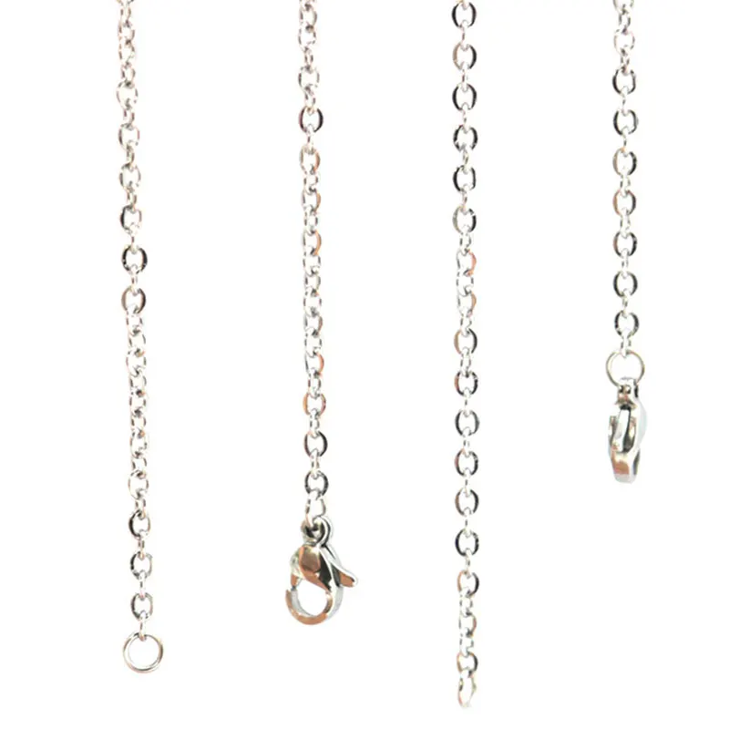 

Цепочка Из Нержавеющей Стали, ожерелье с плоской овальной подвеской, 10 шт., ширина 2,4 мм, 24 дюйма, стеклянный медальон на память, масляный диффузор